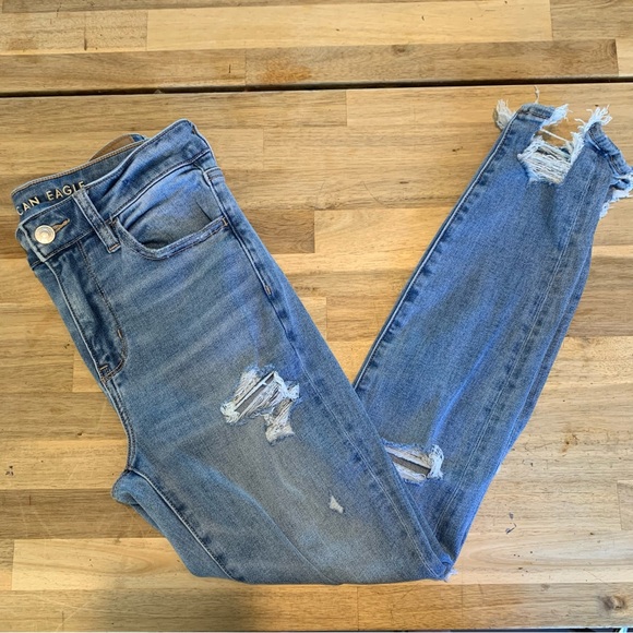 American Eagle Outfitters Pants - American Eagle Outfitters Hi-Rise Distressed Jeggings 4S
